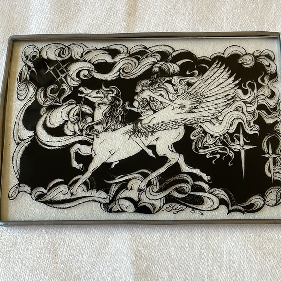 Fantasy whimsical style stained glass display part window panel 6” x 4” Gigi 78 - Picture 2 of 4